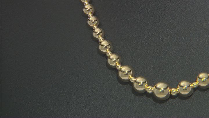 14K Yellow Gold 9MM-2.5MM Graduated Bead Necklace Video Thumbnail