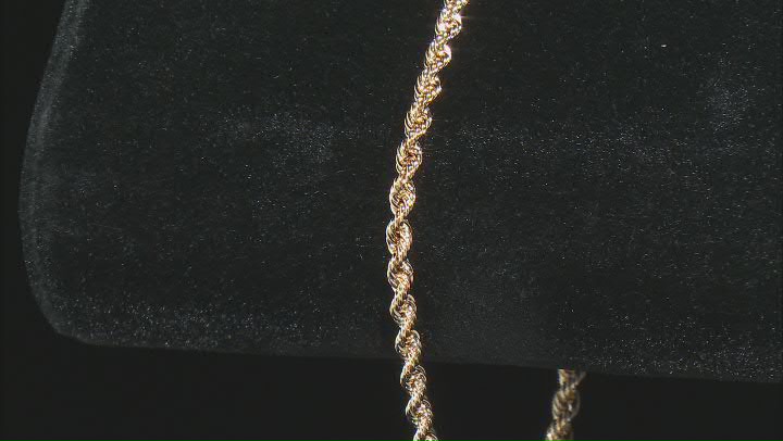 18K Yellow Gold 2.7MM Laser-Cut Rope Link Bracelet Video Thumbnail
