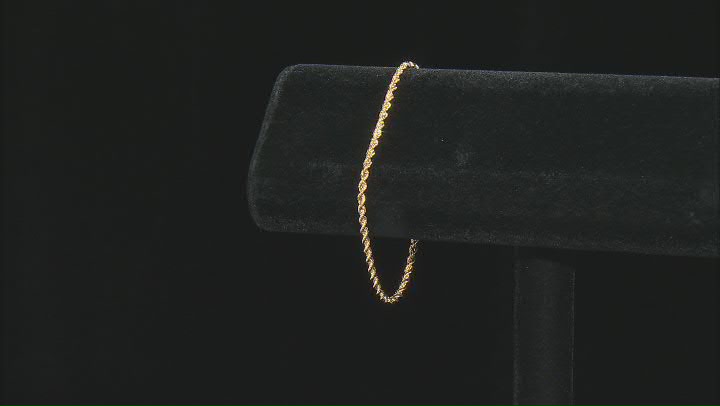 18K Yellow Gold 2.7MM Laser-Cut Rope Link Bracelet Video Thumbnail