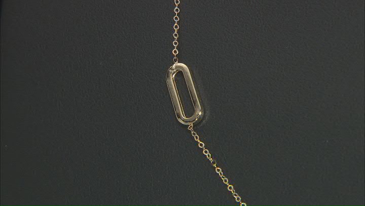 14K Yellow Gold Paperclip Station 20 Inch Chain Necklace Video Thumbnail