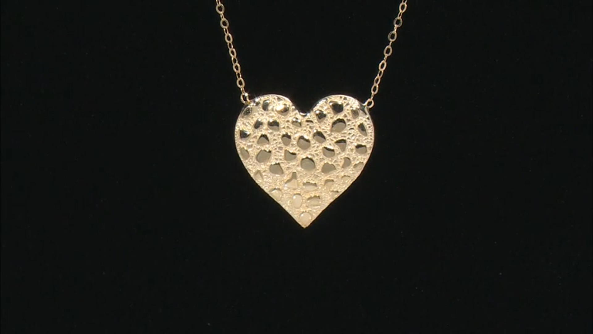 14K Yellow Gold Heart 18 Inch Necklace Video Thumbnail