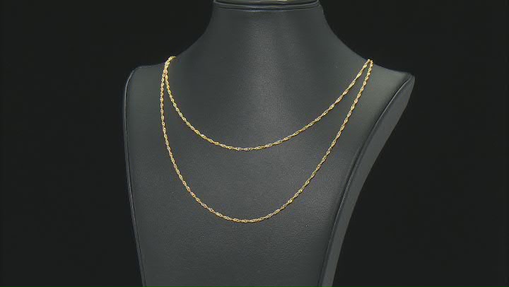 14k Yellow Gold Singapore Chain Necklace Set Of Two Video Thumbnail