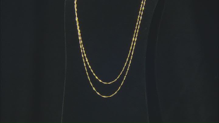 14k Yellow Gold Singapore Chain Necklace Set Of Two Video Thumbnail