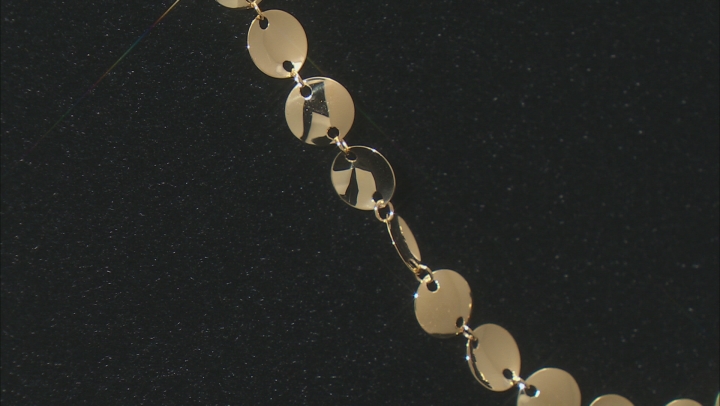 14K Yellow Gold Mirror Disc 18 Inch Necklace Video Thumbnail
