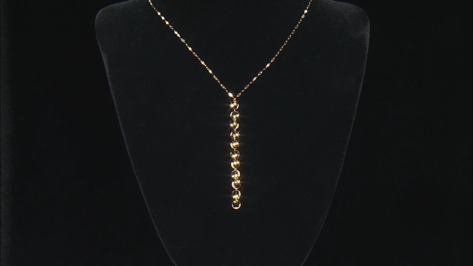 14K Yellow Gold Mirror Disc Drop 18 Inch Necklace Video Thumbnail
