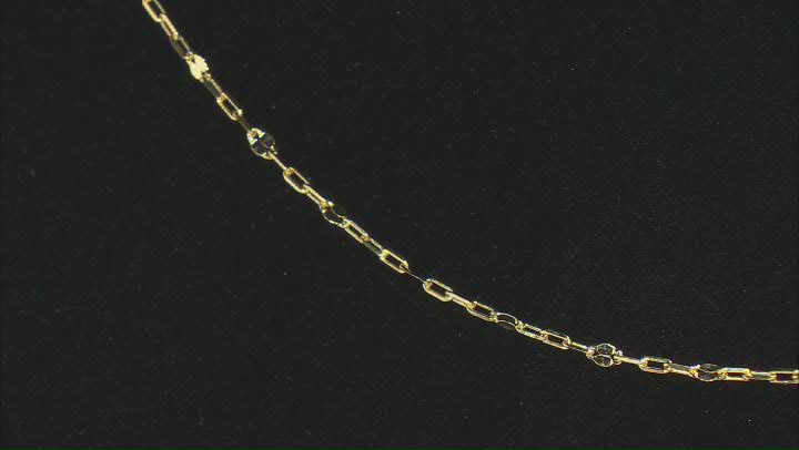 14K Yellow Gold Mirror Station 18 Inch Necklace Video Thumbnail