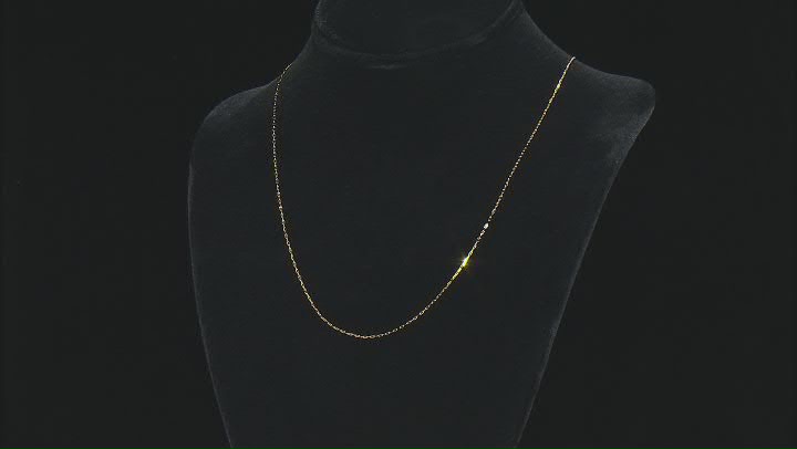 14K Yellow Gold Mirror Station 24 Inch Necklace Video Thumbnail
