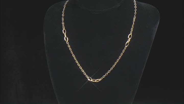 14K Yellow Gold Station 18 Inch Necklace Video Thumbnail