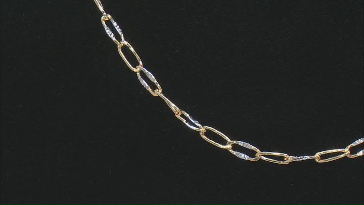 14K Yellow Gold & Rhodium Over 14K White Gold Starburst Link 18 Inch Chain Video Thumbnail