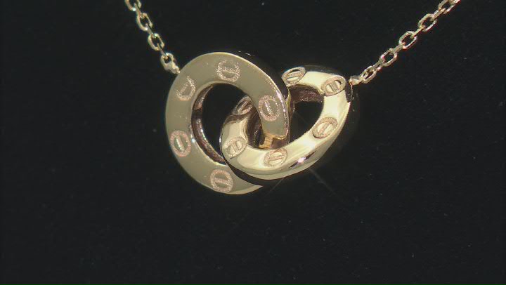 14k Yellow Gold Interlocking Circles 18 Inch Necklace Video Thumbnail