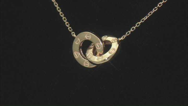 14k Yellow Gold Interlocking Circles 18 Inch Necklace Video Thumbnail