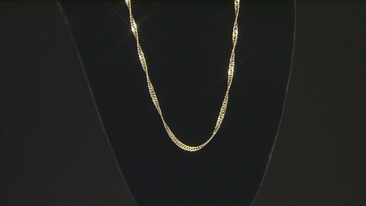 14k Yellow Gold Singapore Link Necklace 24 inch Video Thumbnail