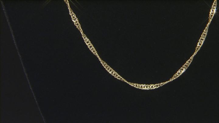 14k Yellow Gold 3mm Curb Link Necklace 20 inch Video Thumbnail