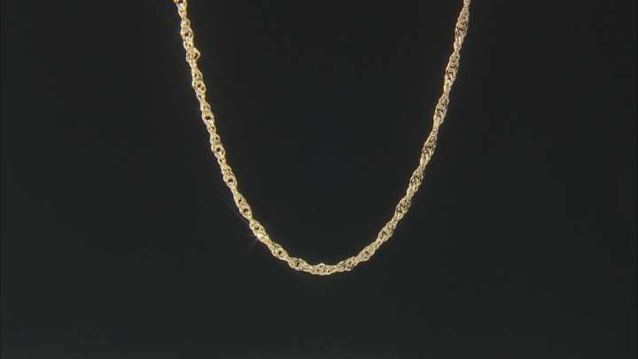 14k Yellow Gold 3mm Curb Link Necklace 24 inch Video Thumbnail