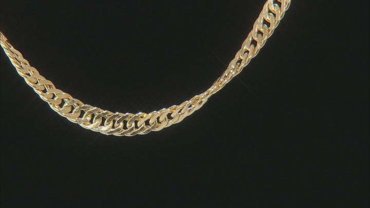 14k Yellow Gold 3mm Curb Link Necklace 30 inch Video Thumbnail