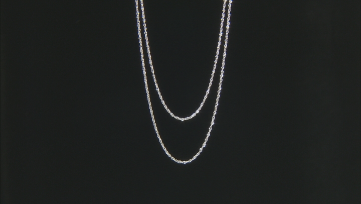 14k White Gold Chain Necklace Set Of Two Video Thumbnail