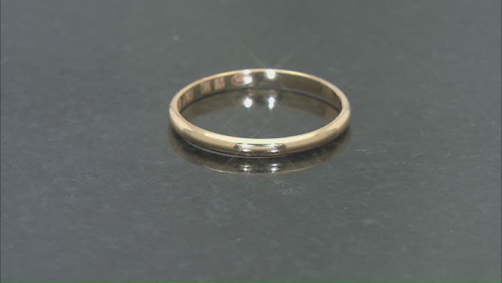 14k Yellow Gold Hollow Mirror Band Ring With A Sterling Silver Core. Video Thumbnail