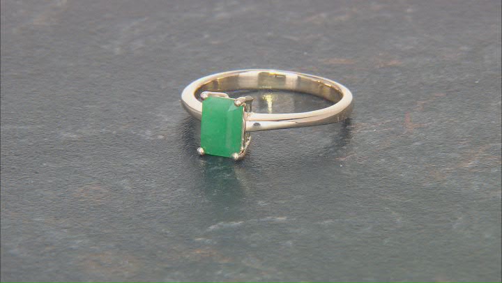 Zambian Emerald 10k Yellow Gold Ring 0.80ct Video Thumbnail