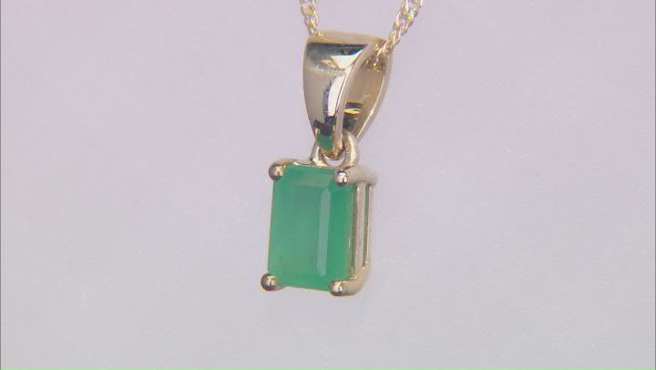 Zambian Emerald 10k Yellow Gold Pendant With Chain 0.86ct Video Thumbnail