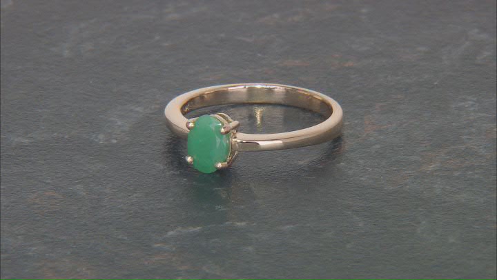 Zambian Emerald 14k Yellow Gold Ring 0.65ct Video Thumbnail