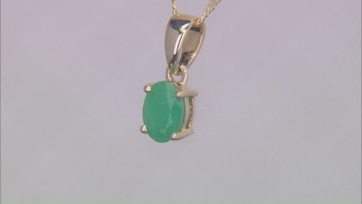 Zambian Emerald 14k Yellow Gold PEndant With Chain 0.67ct Video Thumbnail