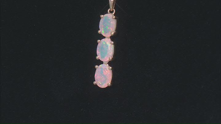 Ethiopian Opal 10k Yellow Gold Pendant With Chain 0.54ctw Video Thumbnail