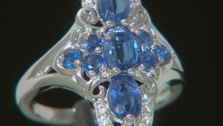 Blue Kyanite Rhodium Over Silver Ring 1.75ctw Video Thumbnail