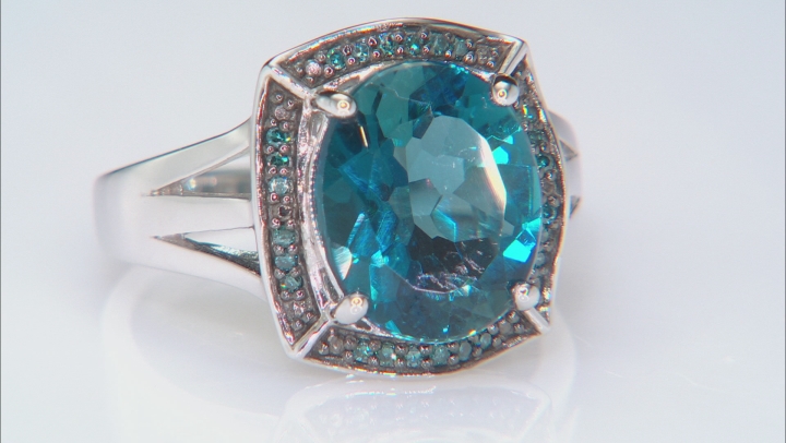 London Blue Topaz Rhodium Over Sterling Silver Ring 5.19ctw Video Thumbnail