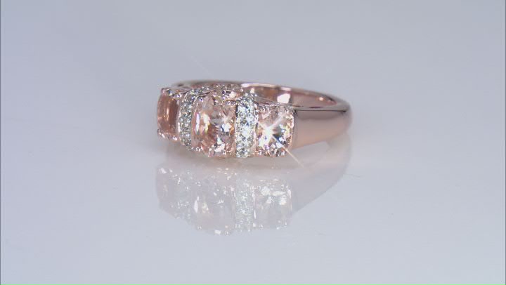 Peach morganite 18k rose gold over silver ring 1.63ctw Video Thumbnail