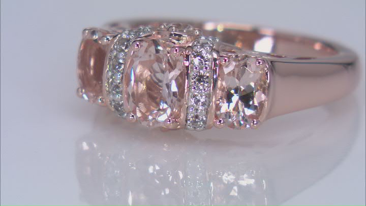 Peach morganite 18k rose gold over silver ring 1.63ctw Video Thumbnail