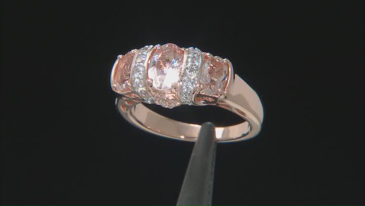 Peach morganite 18k rose gold over silver ring 1.63ctw Video Thumbnail