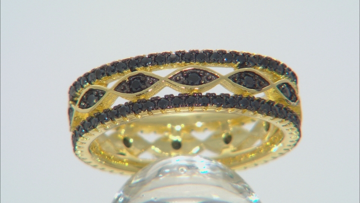 Black spinel 18k yellow gold over sterling silver ring 0.78ctw Video Thumbnail