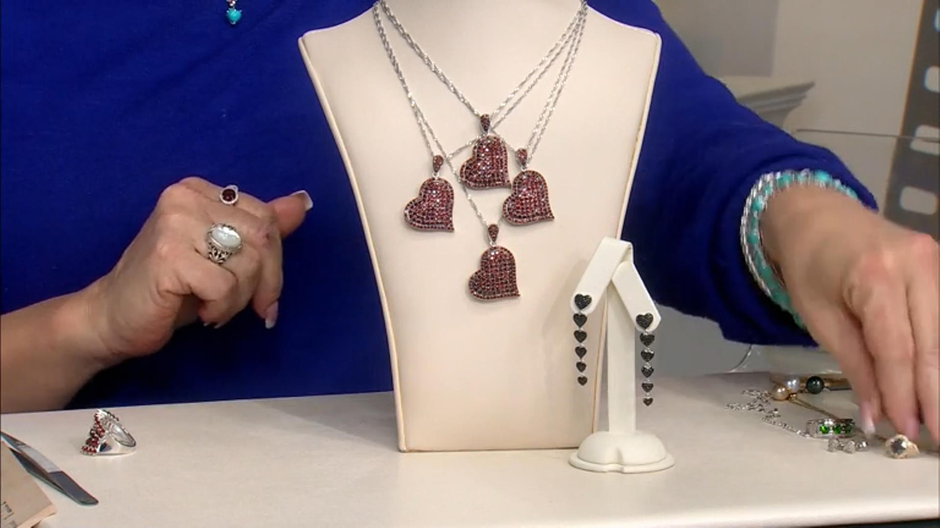 Red Garnet Rhodium Over Sterling Silver Heart Pendant With Chain 3.70ctw Video Thumbnail