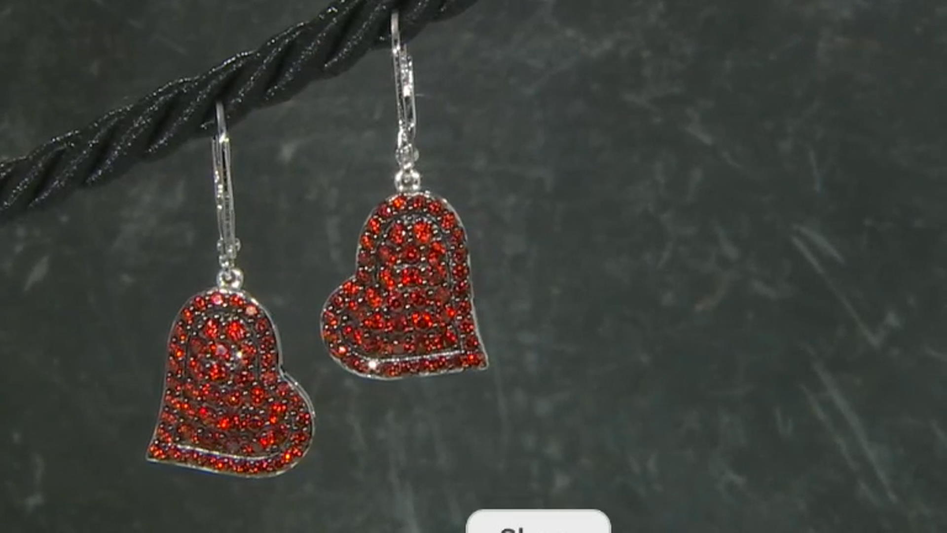 Red Garnet Rhodium Over Sterling Silver Heart Earrings 2.72ctw Video Thumbnail