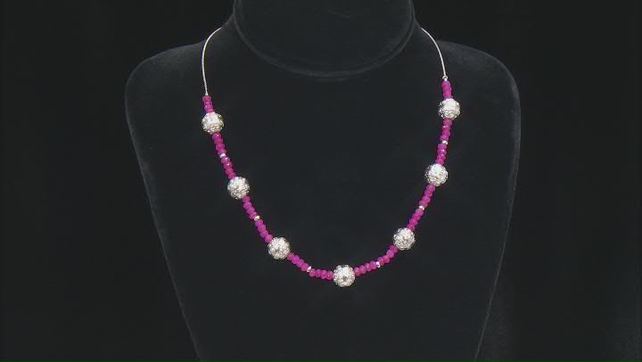 Pink Onyx Sterling Silver Bolo Necklace Video Thumbnail