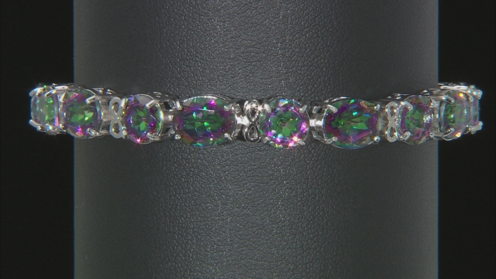 Multicolor Mystic Topaz Rhodium Over Sterling Silver Bracelet 32.30ctw Video Thumbnail