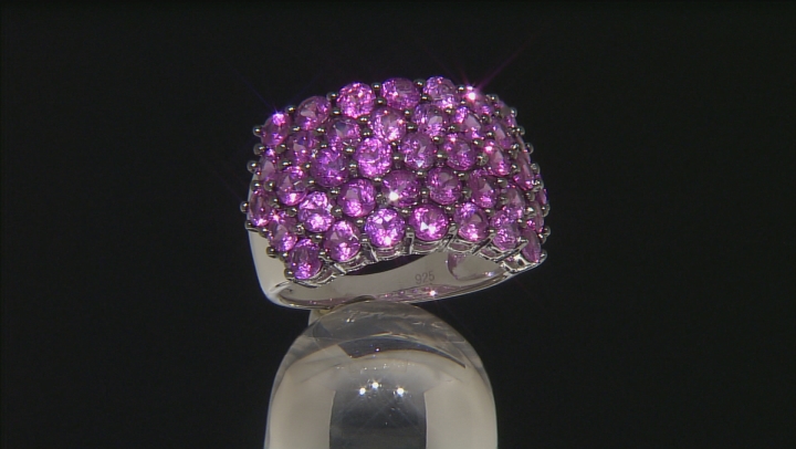 Purple Rhodolite Rhodium Over Sterling Silver Ring 5.27ctw Video Thumbnail