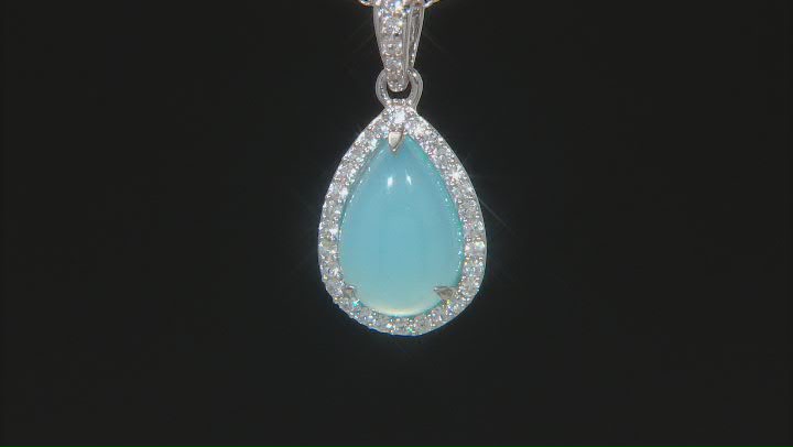 Blue Chalcedony Sterling Silver Pendant With Chain .74ctw Video Thumbnail