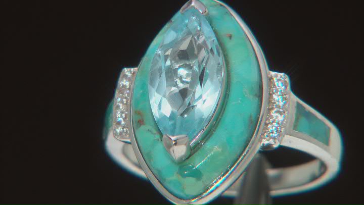 Sky Blue Topaz Rhodium Over Silver Ring 2.87ctw Video Thumbnail