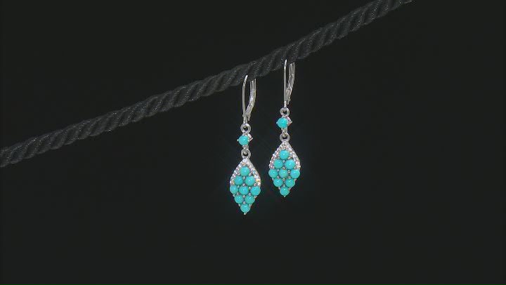 Blue Sleeping Beauty Turquoise Rhodium Over Sterling Silver Dangle Earrings Video Thumbnail