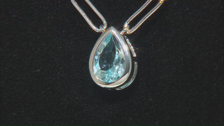 Sky Blue Topaz Rhodium Over Sterling Silver Paper Clip Necklace 1.79ct Video Thumbnail