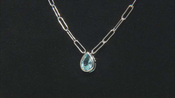 Sky Blue Topaz Rhodium Over Sterling Silver Paper Clip Necklace 1.79ct Video Thumbnail