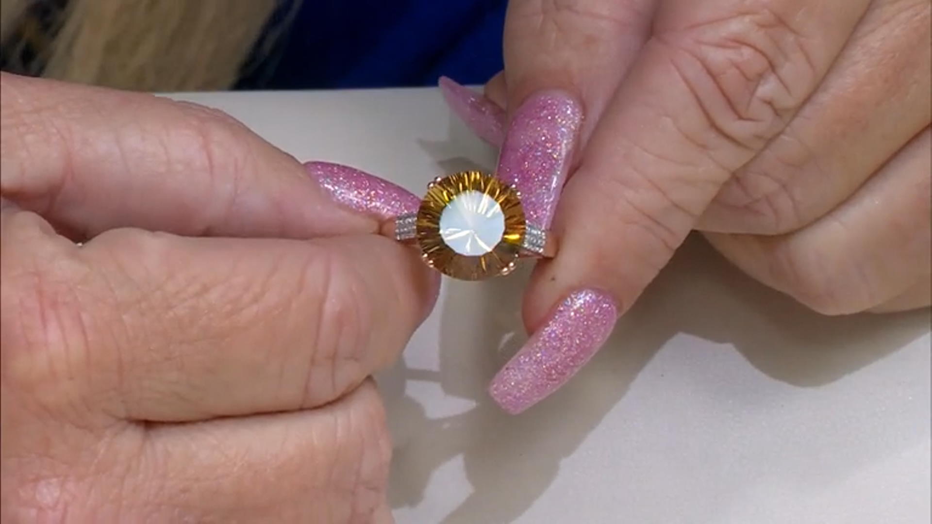 Champagne Quartz 18k Rose Gold Over Sterling Silver Ring 7.82ctw Video Thumbnail