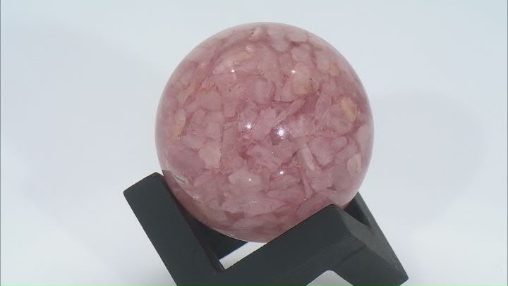 Rose Quartz in Resin Sphere with Stand Video Thumbnail