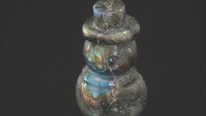 Labradorite Snowman Figurine Approx 65mmx35mm Video Thumbnail