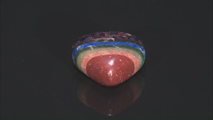 Colors of the Chakra Gemstone Heart Appx 70-75mm Video Thumbnail