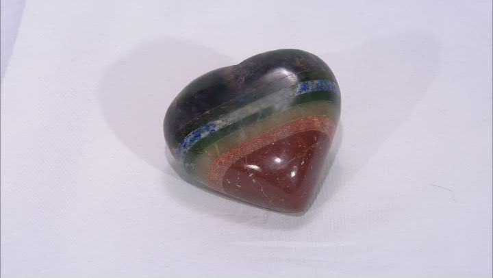 Colors of the Chakra Gemstone Heart Appx 70-75mm Video Thumbnail