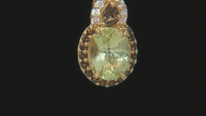 Yellow apatite 18k gold over silver slide with chain 2.65ctw Video Thumbnail
