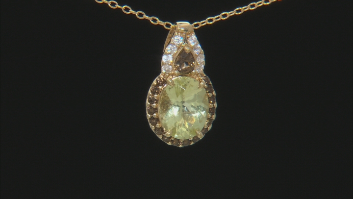 Yellow apatite 18k gold over silver slide with chain 2.65ctw Video Thumbnail