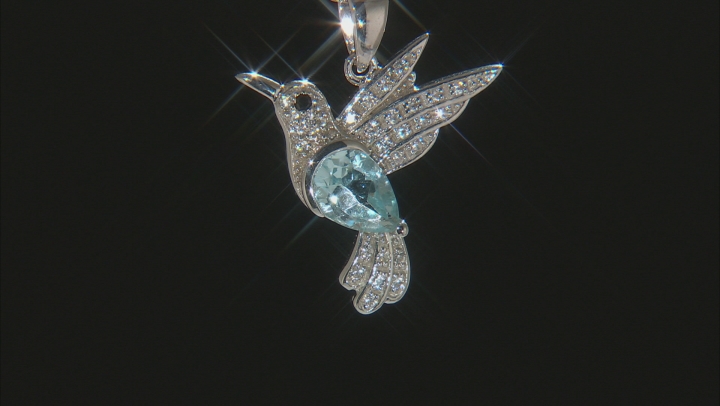Sky Blue Glacier Topaz Rhodium Over Silver Pendant with Chain 1.86ctw Video Thumbnail
